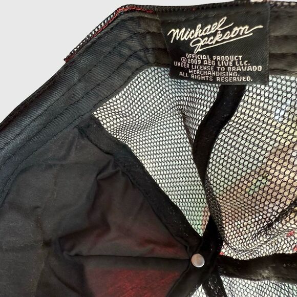 Michael Jackson “Who’s Bad” 2009 Trucker Hat Red Black Mesh Snapback new - Picture 6 of 7